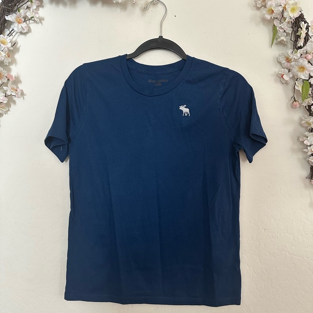 Abercrombie Kids Navy Tee with Embroidered Moose